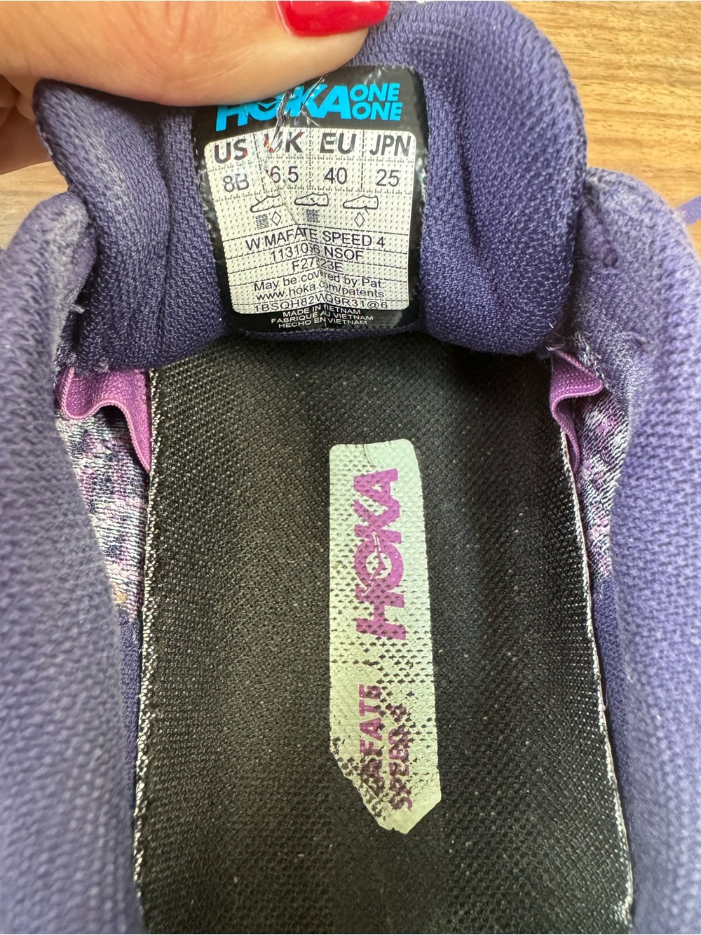 HOKA Mafate Speed 4 Women’s 8 Trail Running Shoes Purple Mint Vibram 1131056 - Picture 9 of 9